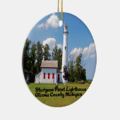 チョウザメポイント灯台ミシガン州 セラミックオーナメント (右)