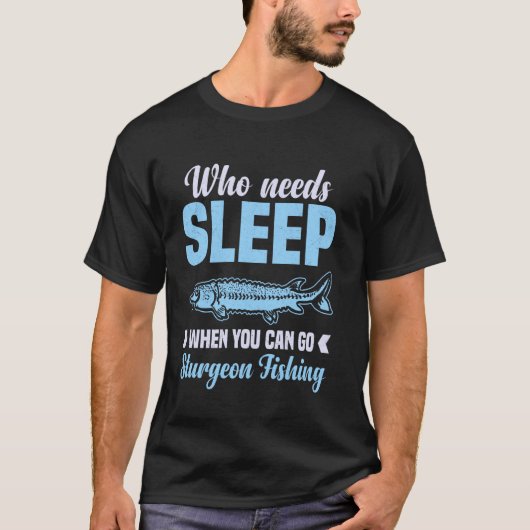 チョウザメ刺し竿+リールコンボ チョウザメ釣り Tシャツ (正面)