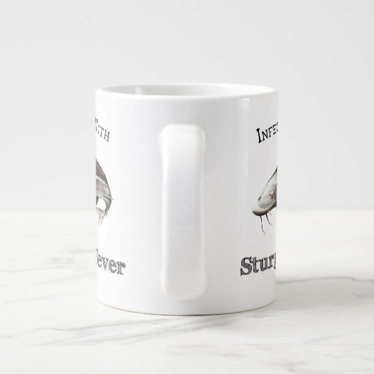 チョウザメ熱に感染する ジャンボコーヒーマグカップ (裏面)