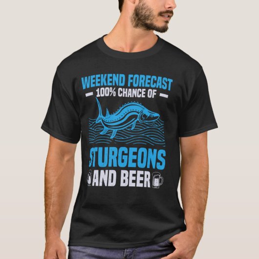 チョウザメ釣り用ルアーとライン 湖のチョウザメ用 Tシャツ (正面)
