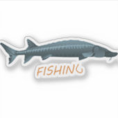 チョウザメ魚釣り シール (正面)