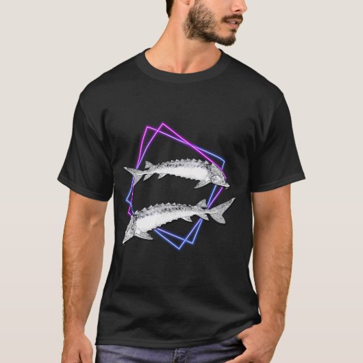 チョウザメ ネオン Tシャツ (正面)