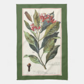 チョウジ - 古典的な植物画 キッチンタオル (縦)