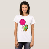 チョウチョとキャンディー棒 Tシャツ (正面フル)