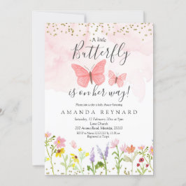 チョウチョウ少女のベビーシャワー招待状 招待状