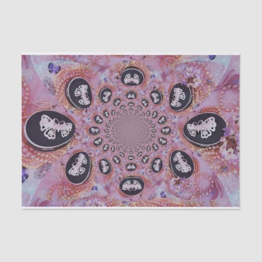 チョウピンクのシックエレガント抽象芸術真珠 薄葉紙 (正面)