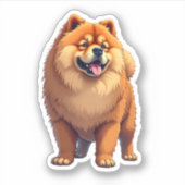チョウ中国の犬がチョウを飼う シール (正面)