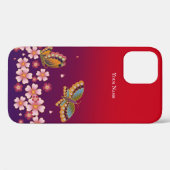 チョウ日本の桜の花パーソナライズされた々 Case-Mate iPhoneケース (裏面 (横))