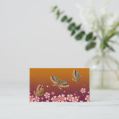 チョウ日本の&桜の花が地球の音色 名刺 (スタンド正面)