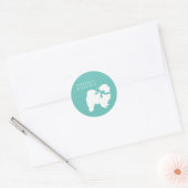 チョウ犬の子犬 ラウンドシール (封筒)