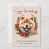 チョウ犬クリスマスハッピーパウィーデイズハウリデイ シーズンカード (正面)