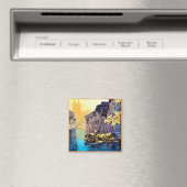 チョウ興華蘇州風景川サンセット絵画ズ マグネット (インサイチュ (食洗機))