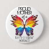チョウ誇りを持ったターナー症候群の母 缶バッジ (正面)