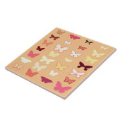 チョウ、オレンジ、黄色、珊瑚 タイル (側面)