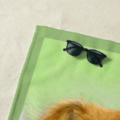 チョウ·チョウズ絵画-かわいいオリジナル·ドッグアート ビーチタオル (インサイチュ)