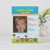 チョウ·チョウ·アクアチャイルドの誕生日パーティーの招待 招待状 (スタンド正面)