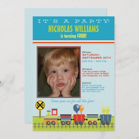 チョウ·チョウ·アクアチャイルドの誕生日パーティーの招待 招待状 (正面/裏面)