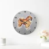 チョウ、メタルルック ラージ壁時計 (ホーム)