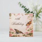 チョウ&ヴィンテージアーモンドブラッサム18th誕生日 招待状 (スタンド正面)