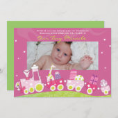 チョオチョオトレインベビー発表GreetiIngカード 案内状 (正面/裏面)