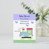 チョオチョオトレイン男の赤ちゃん招待状 招待状 (スタンド正面)