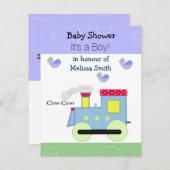 チョオチョオトレイン男の赤ちゃん招待状 招待状 (正面/裏面)