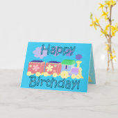 チョオチョオトレイン誕生日カード カード (黄色い花)