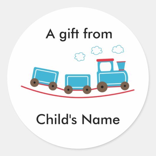 チョオチョオトレイン誕生日グディーバッグラベル ラウンドシール (正面)