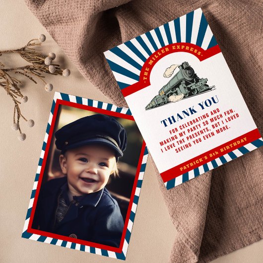 チョオチョオトレイン誕生日サンキューカード 招待状