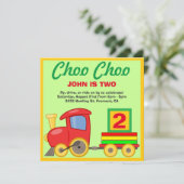 チョオトイカラフルトレインバースデーパーティー招待状 招待状 (スタンド正面)