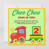 チョオトイカラフルトレインバースデーパーティー招待状 招待状 (正面)