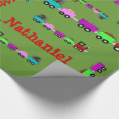 チョオトレイングリーンパーソナライズされたラップ ラッピングペーパー (角)