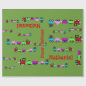 チョオトレイングリーンパーソナライズされたラップ ラッピングペーパー (フラット)