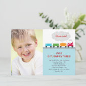 チョオトレインフォト誕生日招待状 招待状 (スタンド正面)