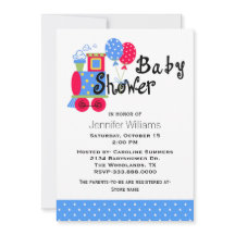 チョオトレインベビーシャワー招待状