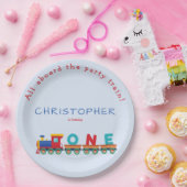 チョオトレインボーイズ1stバースデーブルーパーティー ペーパープレート (パーティー)