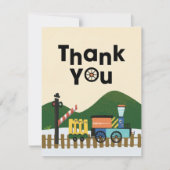 チョオトレイン子供の誕生日パーティーサンキューカード サンキューカード (正面)