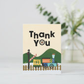 チョオトレイン子供の誕生日パーティーサンキューカード サンキューカード (スタンド正面)