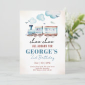 チョオトレイン輸送ボーイ誕生日 招待状 (スタンド正面)