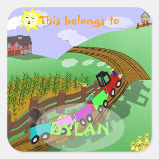 チョオパーソナライズされたチョオ蔵書票 スクエアシール (正面)