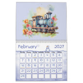 チョオ列車エンジン子供たち カレンダー (2月 2027)