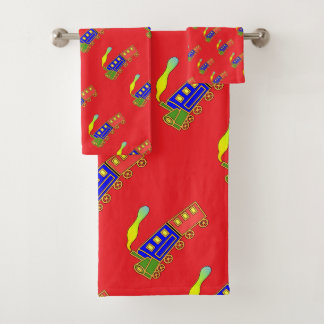 チョオ列車キッズレッド バスタオルセット