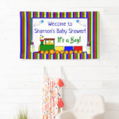 チョオ列車赤ちゃんシャワーのバナー 横断幕 (インサイチュ)