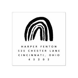 チョキレインボースクエア差出人住所スタンプ ラバースタンプ