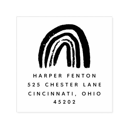 チョキレインボーセルフインキング差出人住所スタンプ セルフインキングスタンプ (デザイン)