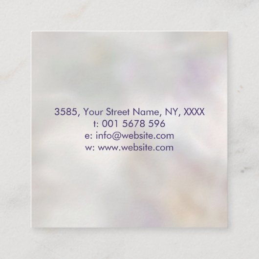 チョクレイインカラフル（ばちゃばちゃ）跳ねる スクエア名刺 (裏面)