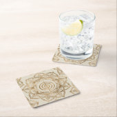 チョクレイパステル金ゴールド蓮曼荼羅 スクエアペーパーコースター (インサイチュ)