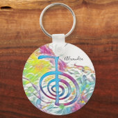 チョクレイ – 抽象芸術水彩画 キーホルダー (正面)