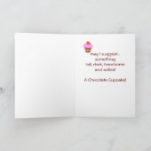 チョコおもしろいカップケーキ60th誕生日カード カード (内部)