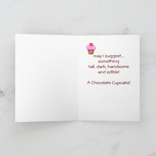 チョコおもしろいカップケーキ60th誕生日カード カード (内部)